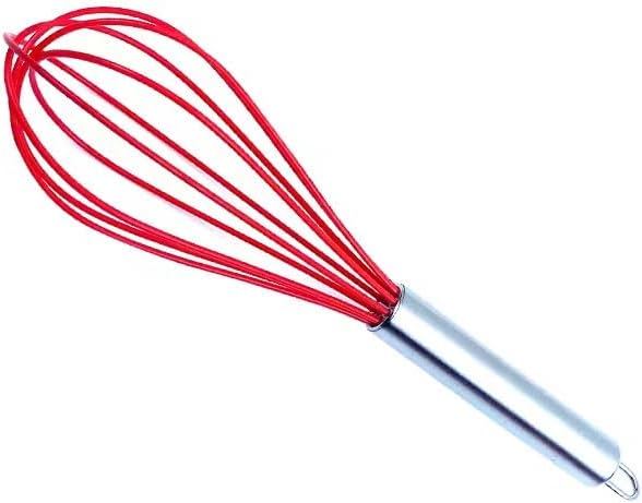 10 Pcs Silicone Cooking Kitchen Utensils Set,BPA FREE Gadgets for Non-Stick Cookware (Red), 10.63*2.56