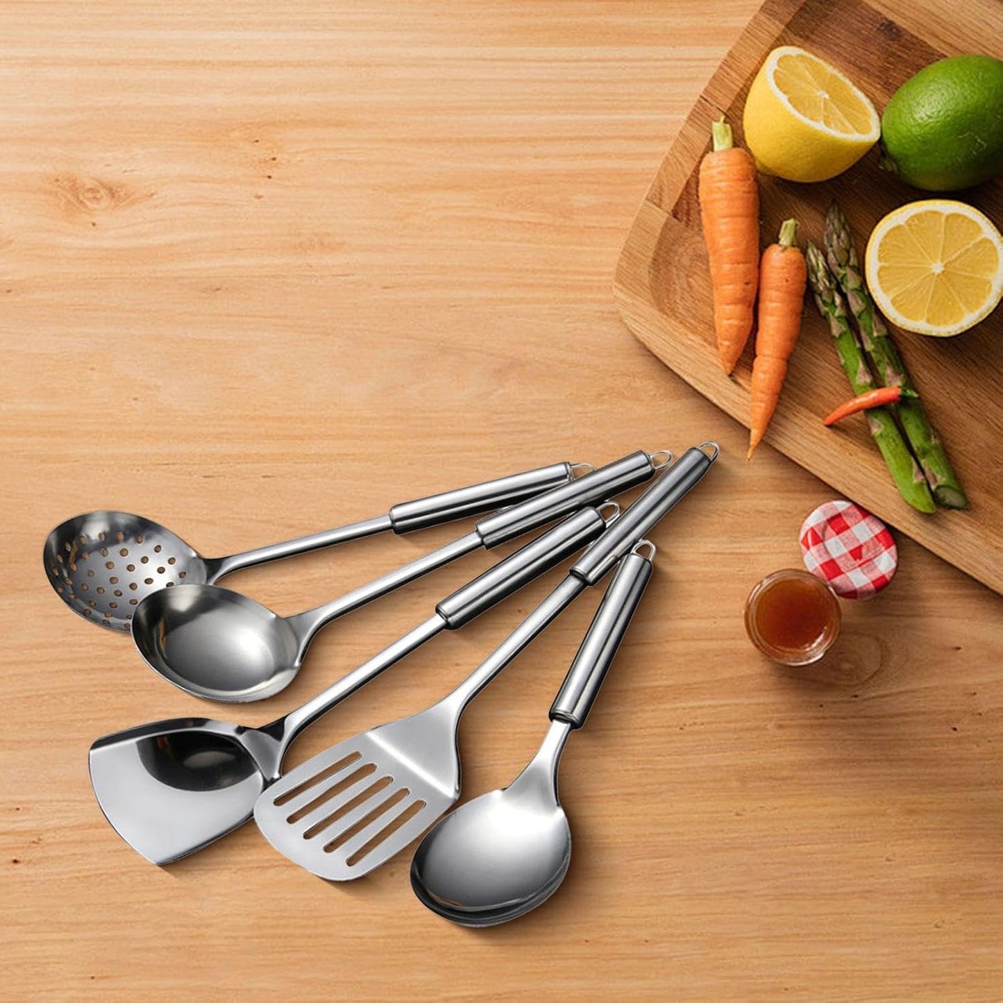 5 Pieces Kitchen Cooking Utensils Set Gadgets Tools Kitchen Accessories Dinnerware Nonstick Kitchenware Cookware Set for Home, Excluding gift box