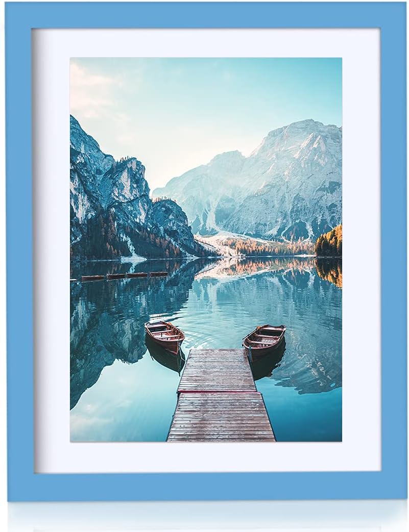 BOJIN 14x17 Picture Frames White Solid Wood Without Mat Display Poster Wall Hanging Home Decoration Photo Frame