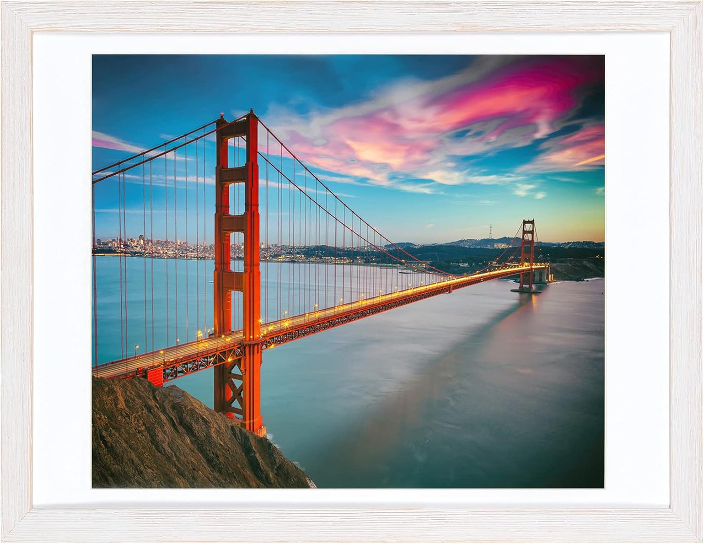 BOJIN 14x17 Picture Frames White Solid Wood Without Mat Display Poster Wall Hanging Home Decoration Photo Frame