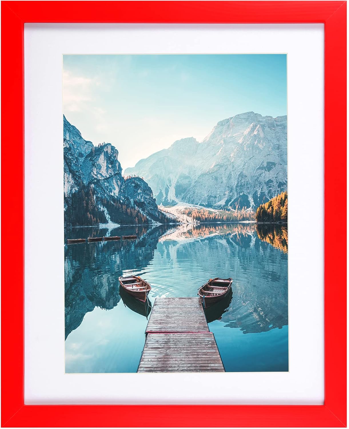 BOJIN 14x17 Picture Frames White Solid Wood Without Mat Display Poster Wall Hanging Home Decoration Photo Frame