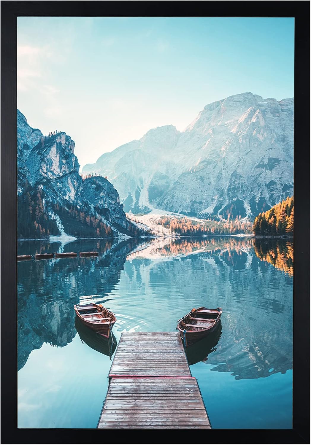 BOJIN 14x17 Picture Frames White Solid Wood Without Mat Display Poster Wall Hanging Home Decoration Photo Frame