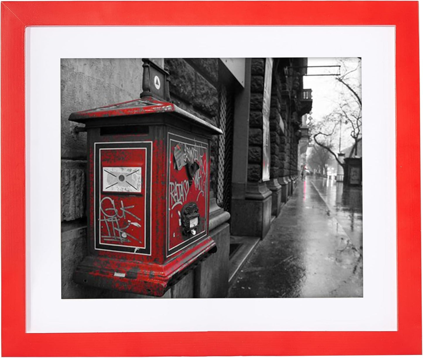 BOJIN 14x17 Picture Frames White Solid Wood Without Mat Display Poster Wall Hanging Home Decoration Photo Frame