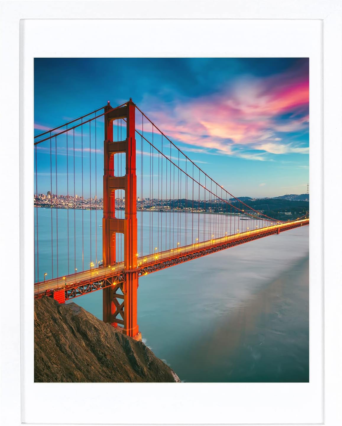 BOJIN 14x17 Picture Frames White Solid Wood Without Mat Display Poster Wall Hanging Home Decoration Photo Frame