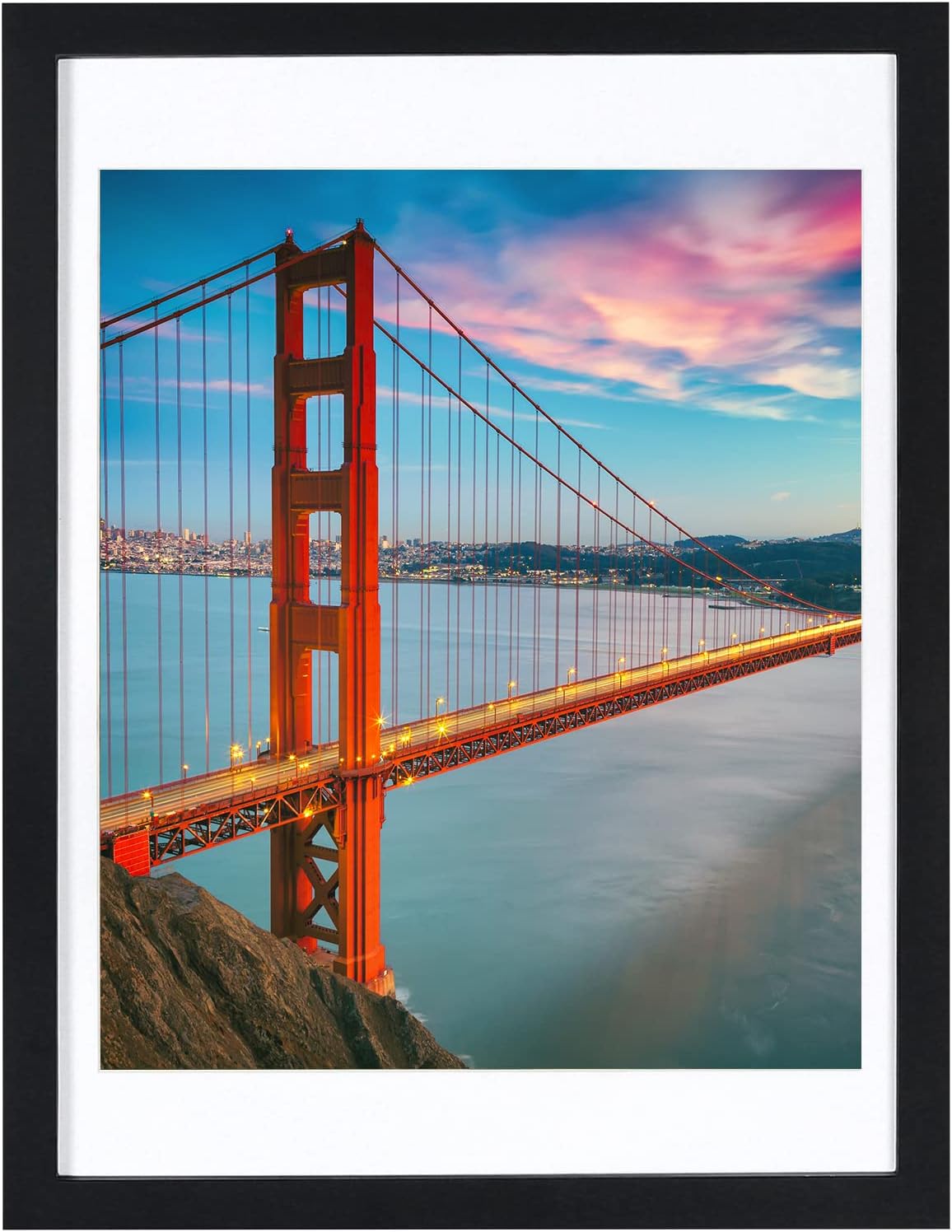 BOJIN 14x17 Picture Frames White Solid Wood Without Mat Display Poster Wall Hanging Home Decoration Photo Frame